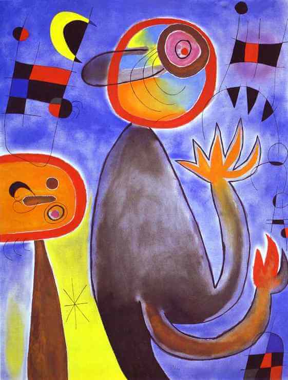 Ladders Cross the Blue Sky in a Wheel of Fire, 1953 by Joan Miro