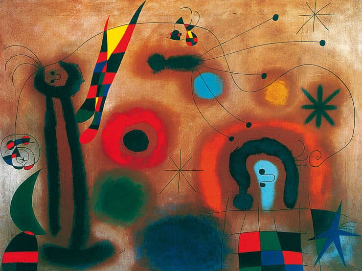 Libelle Mit Roten Flugeln Eine Schlange Jagend by Joan Miro