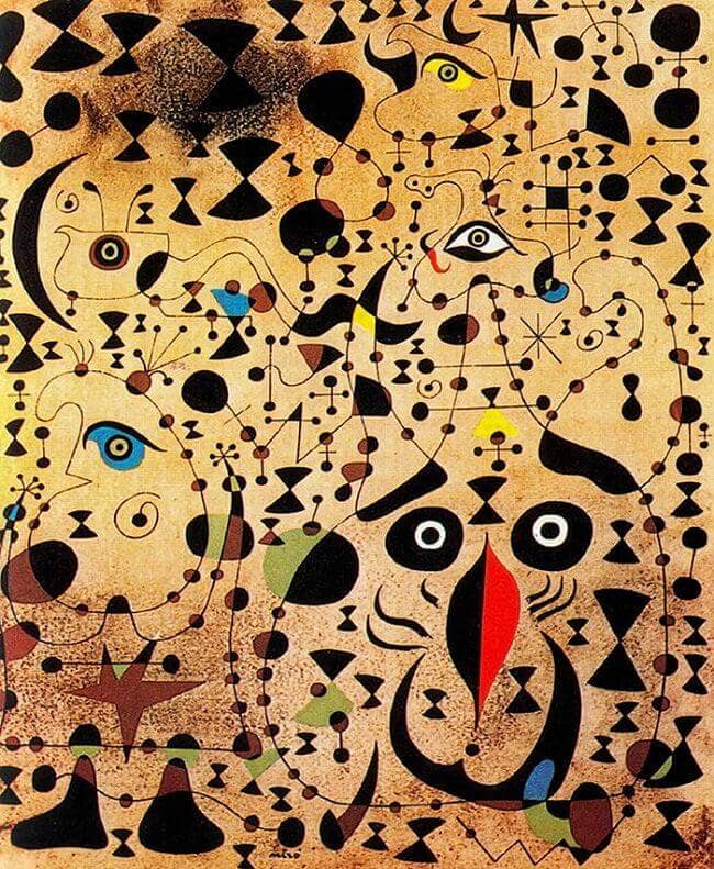 The Beautiful Bird Revealing the Unknown to a Pair of Lovers, 1941 by Joan Miro
