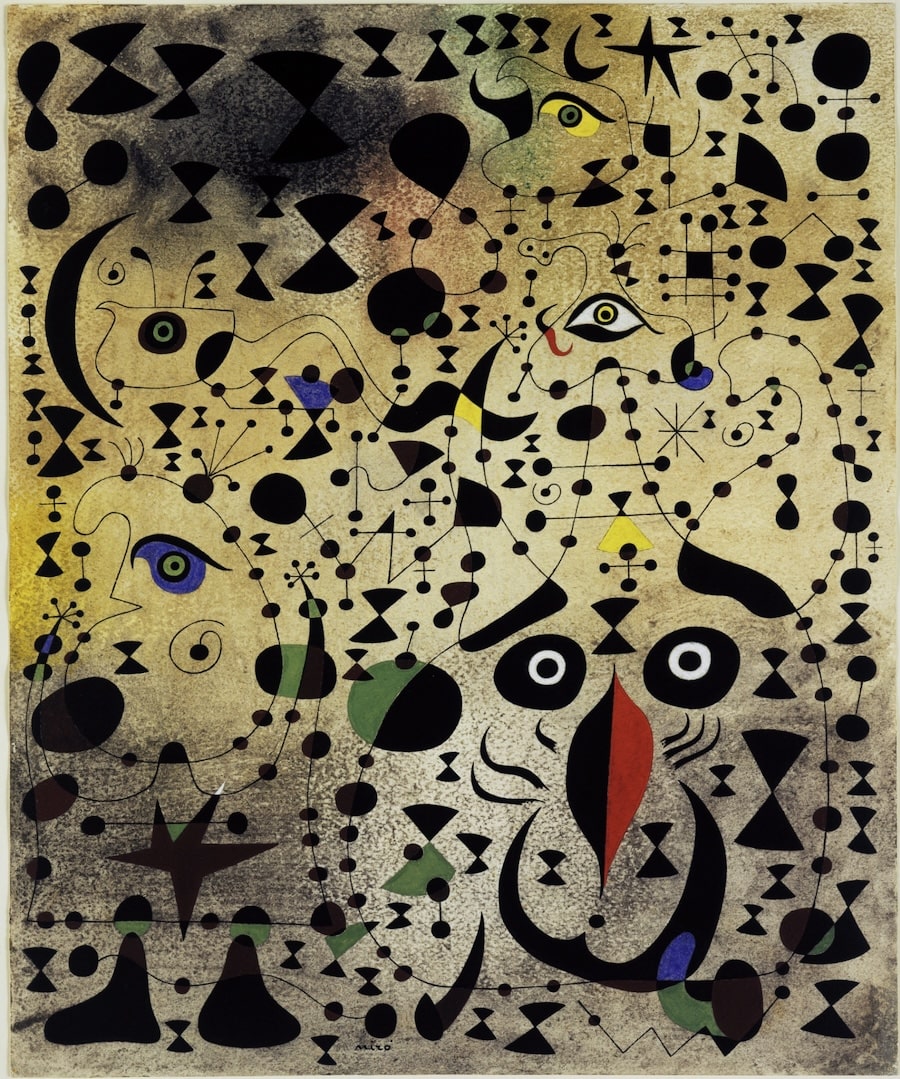 The Beautiful Bird Revealing the Unknown to a Pair of Lovers, 1941 by Joan Miro