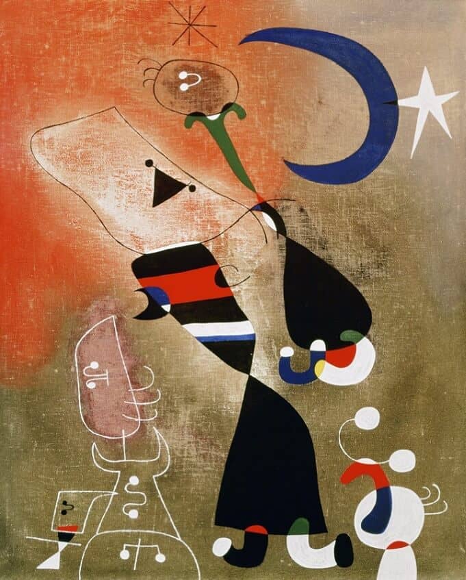 Women and Bird in the Moonlight, 1949 by Joan Miro