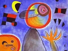 Ladders Cross the Blue Sky in a Wheel of Fire by Joan Miro